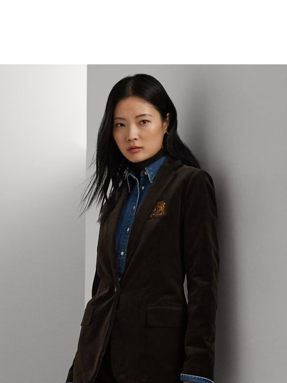 Lauren Ralph Lauren Women's Bullion Corduroy Blazer in Brown Size 0